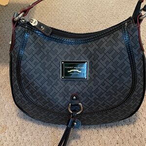 Tommy Hilfiger Dark Gray Patterned Shoulder Bag NWOT